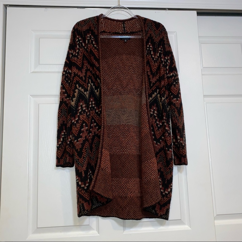Women’s Lucky brand burgundy wool cardigan size s